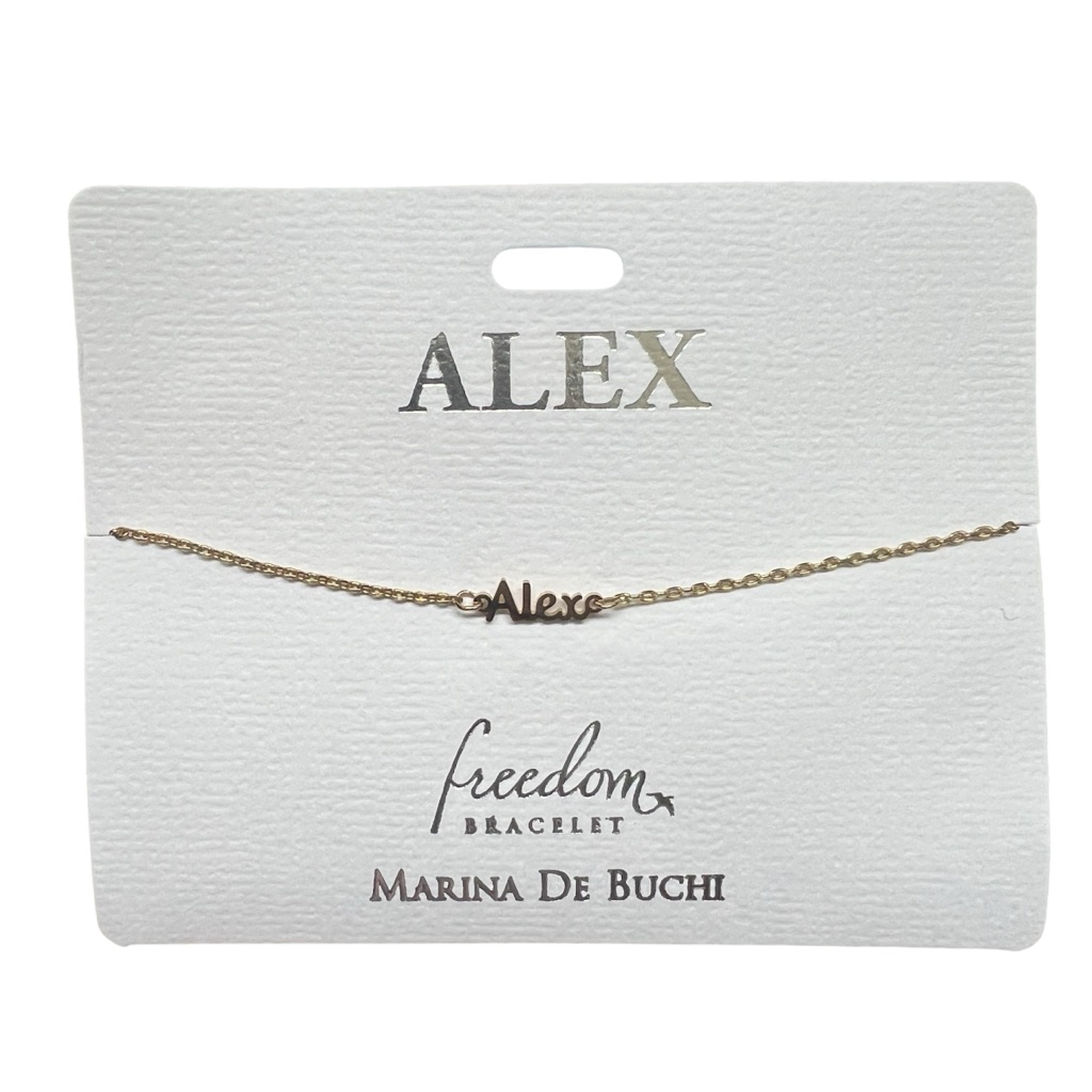 Marina De Buchi Personalized Luxe Name Alex Freedom Bracelet Jewelry Nwt Present 50$